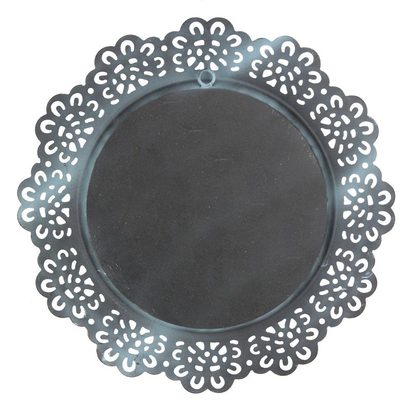 12.5" Floral Metal Lace Wall Mirror Light Blue - Stonebriar Collection