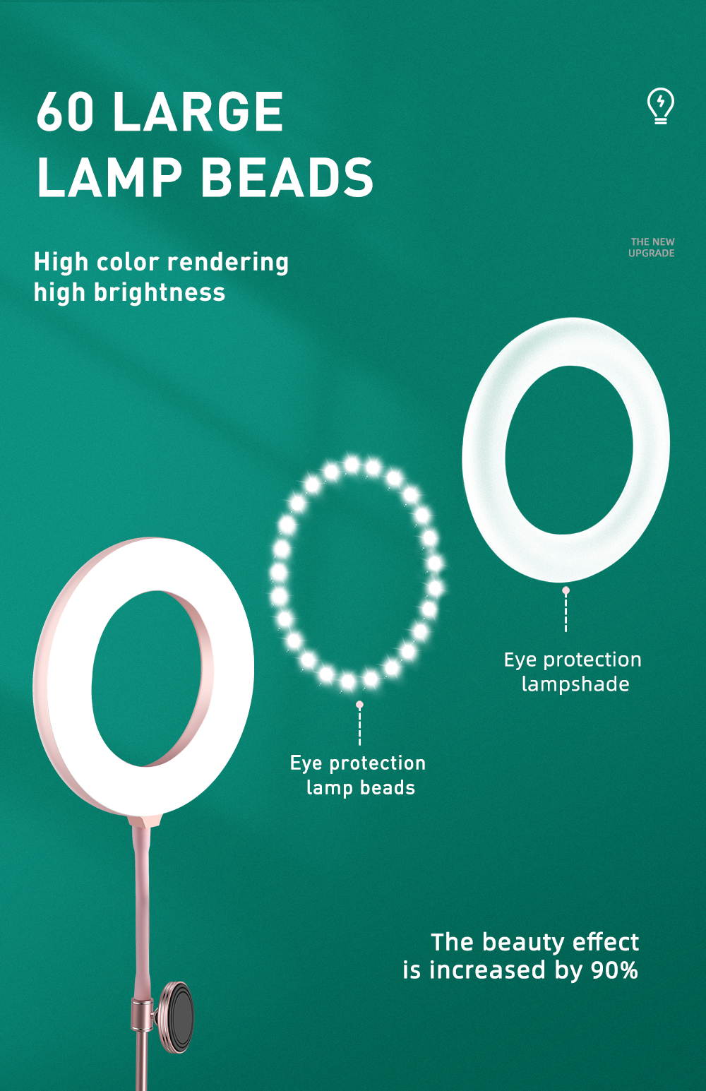 Portable Streaming Desktop Stand with Ring Light, Mobile Phone Holder Perfect for YouTube Streaming, Video Recording & Photography.