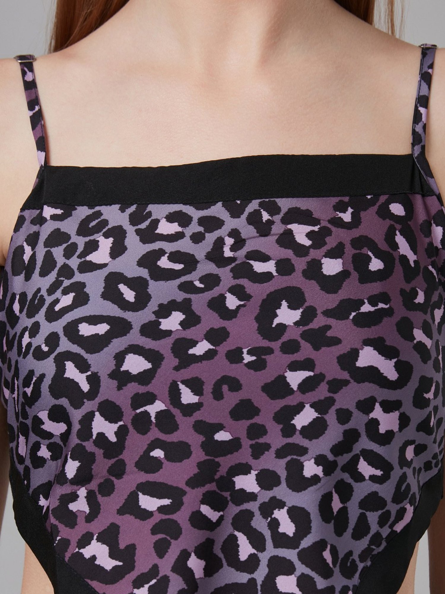 Style Quotient Purple & Black Printed Crop Top