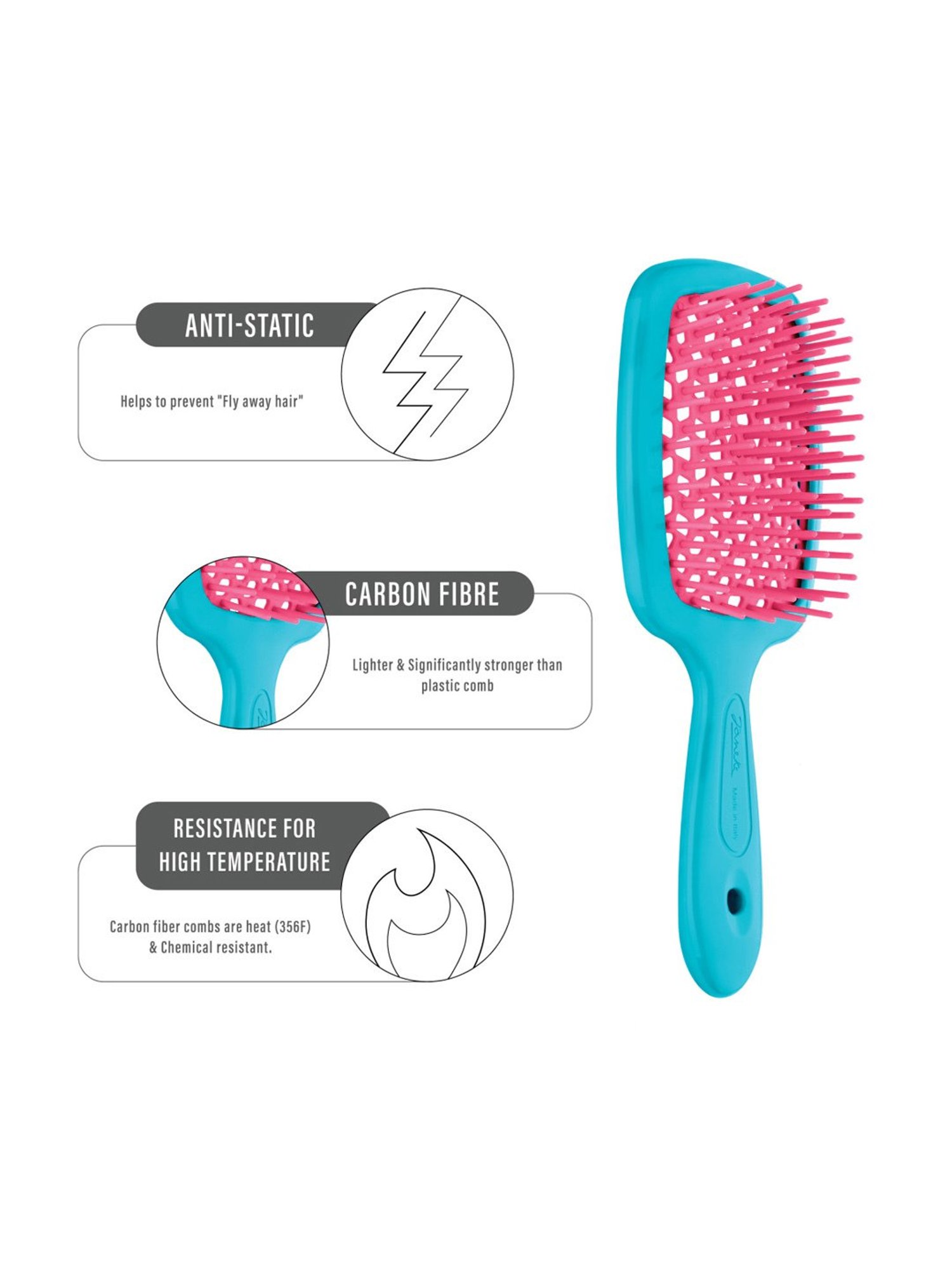 Janeke 1830 Professional Fuchsia & Turquoise Small Super Brush