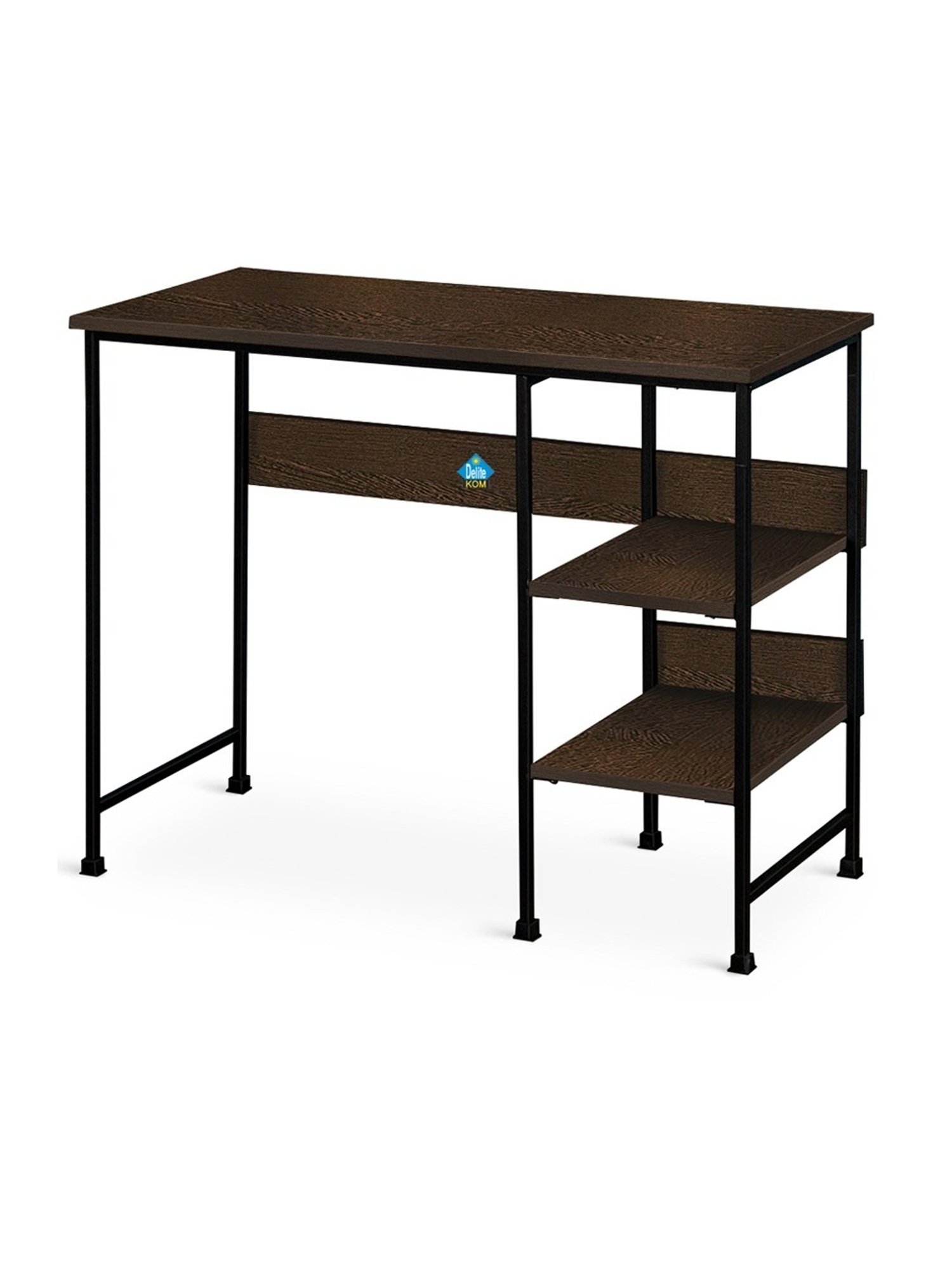 Delite Kom Mystic Flowery Wenge Black Metal Computer Desk