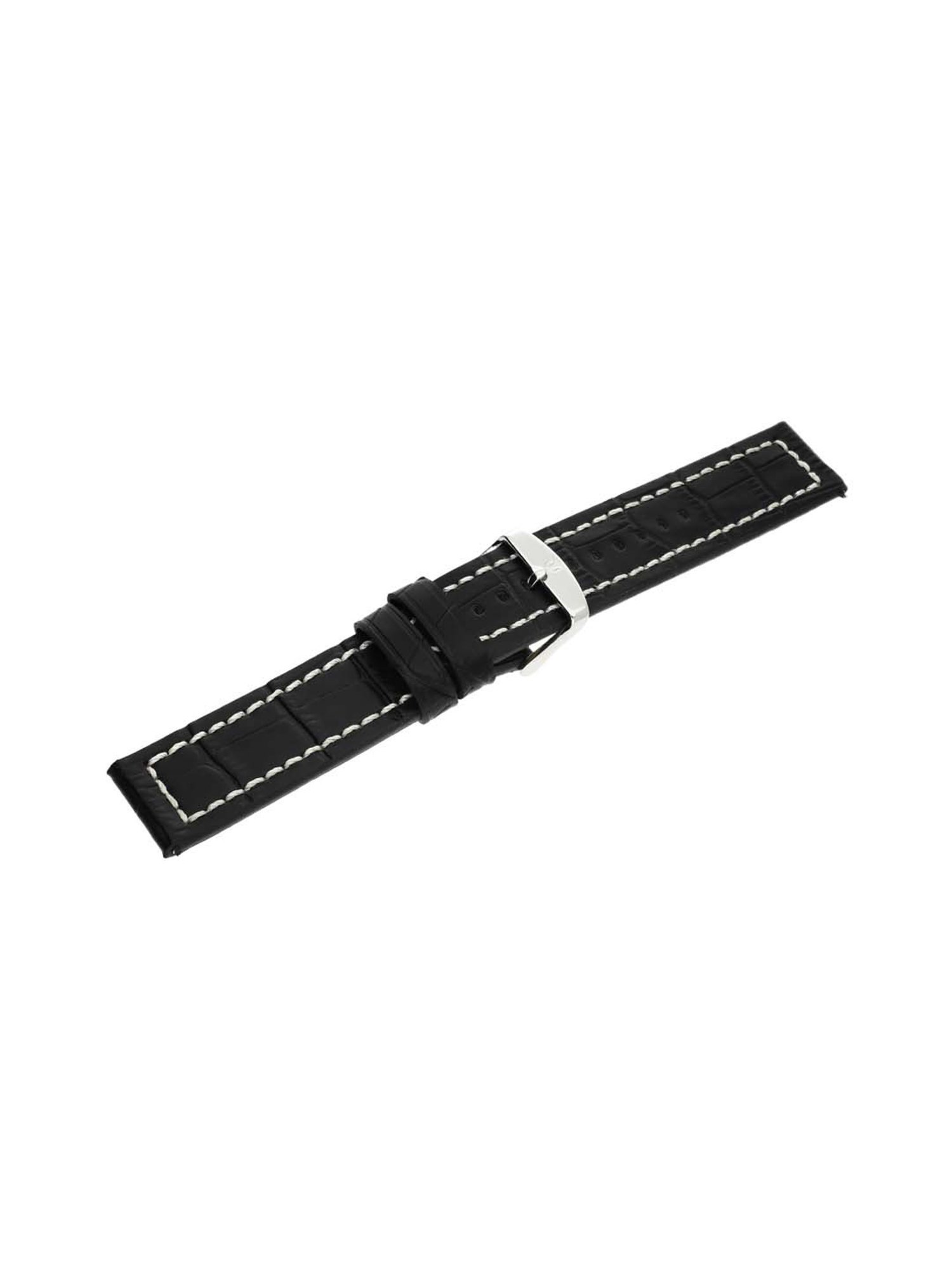 Titan 22 mm Black Genuine Leather Strap for Men
