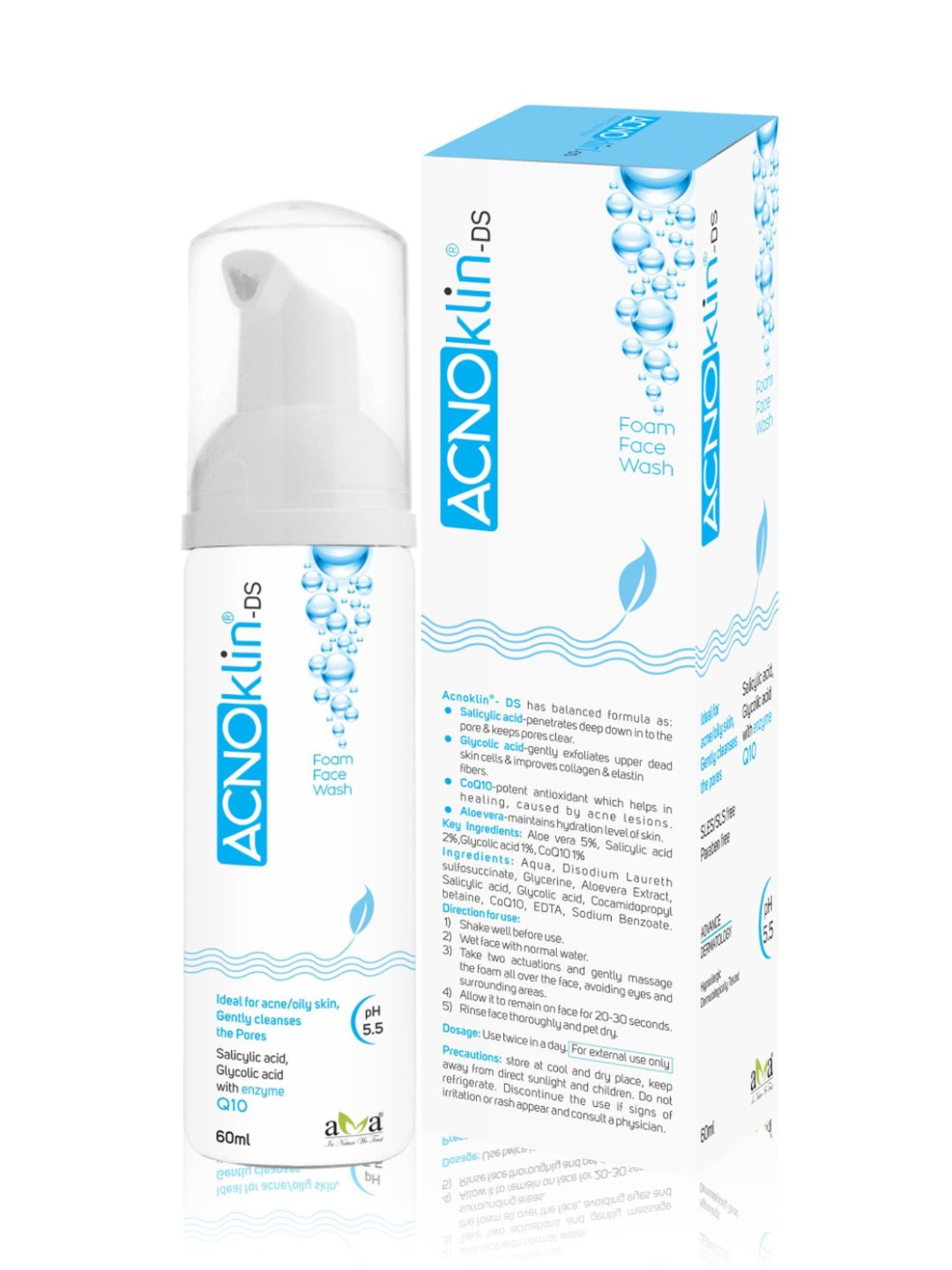 Vegetal Acnoklin-Ds Foam Face Wash - 60 gm