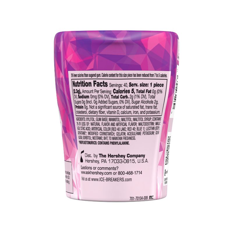 Ice Breakers Ice Cubes Raspberry Sorbet Sugar Free Gum - 40ct