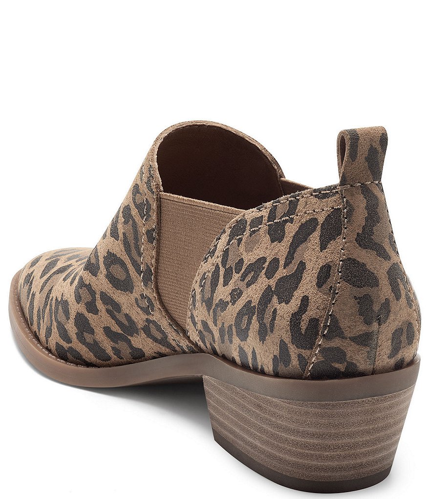 Lucky Brand Fallo Leather Leopard Print Booties