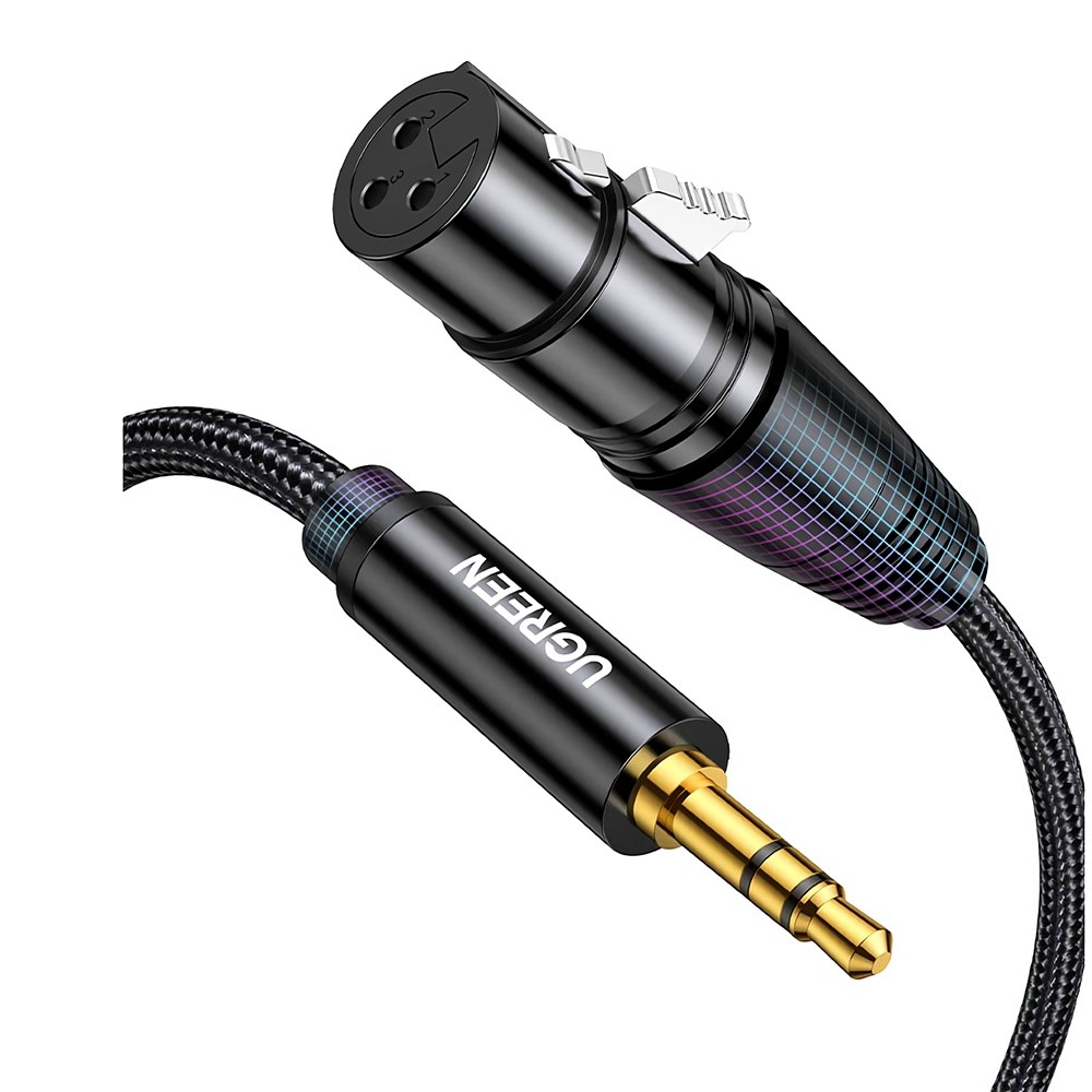 UGREEN AV182 3.5mm AUX Male to XLR Female Audio Cable 1m 2m HiFi Audio Cabe for Microphone Desktop Sound Card-1M