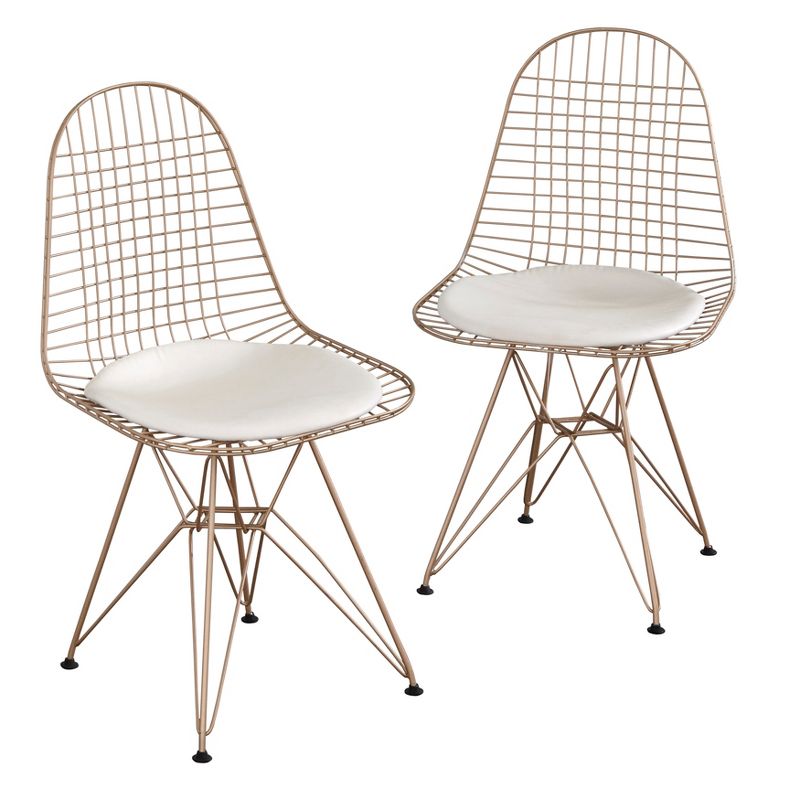 Set of 2 Eiffel Wire Chairs Gold - Buylateral