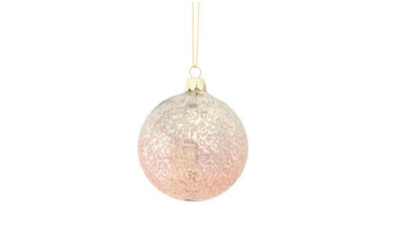Melrose 3" Pastel Dreams Silver Blush Metallic Mercury Glass Ball Christmas Ornament