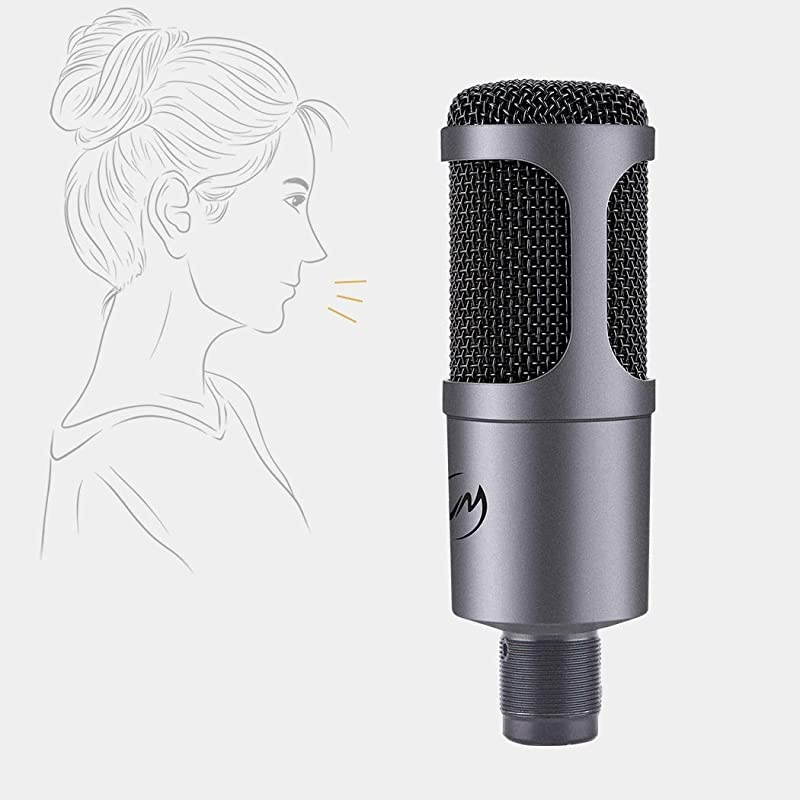 USB Microphone  PC Condenser Mic for Mac or Windows Laptop and Computer ZY905 Desktop Microphone for Gaming Recording Live Streaming YouTube Videos Gray