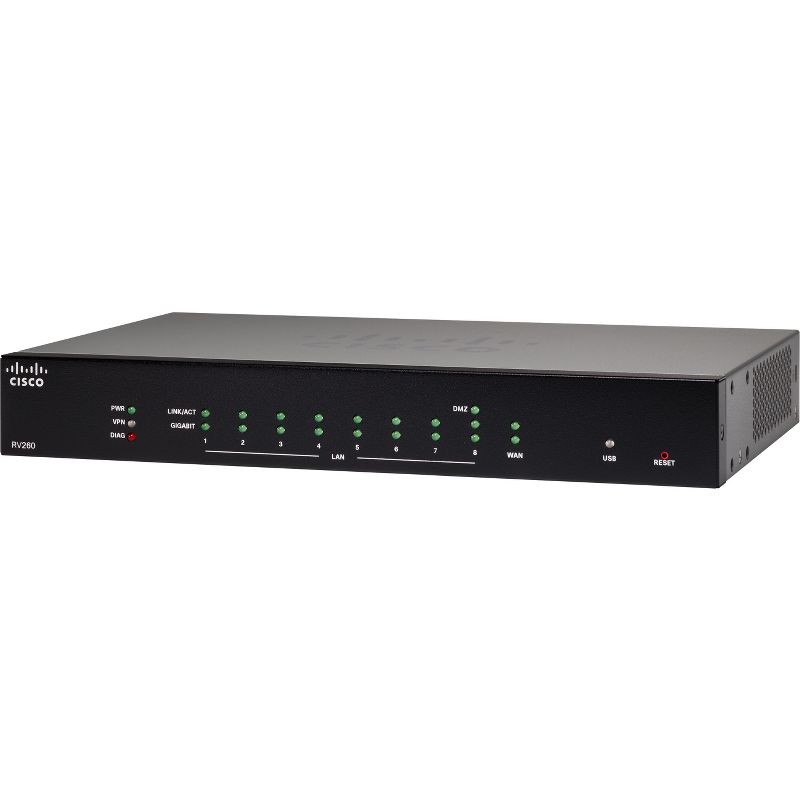 Cisco RV260 VPN Router - 9 Ports - Management Port - 1 Slots - Gigabit Ethernet