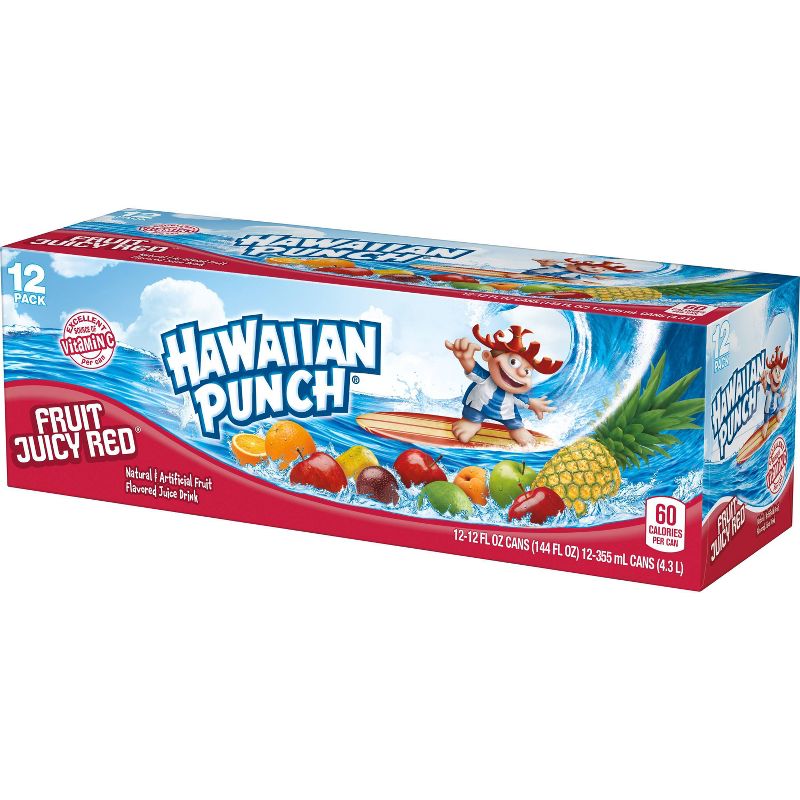 Hawaiian Punch Fruit Juicy Red - 12pk/12 fl oz Cans