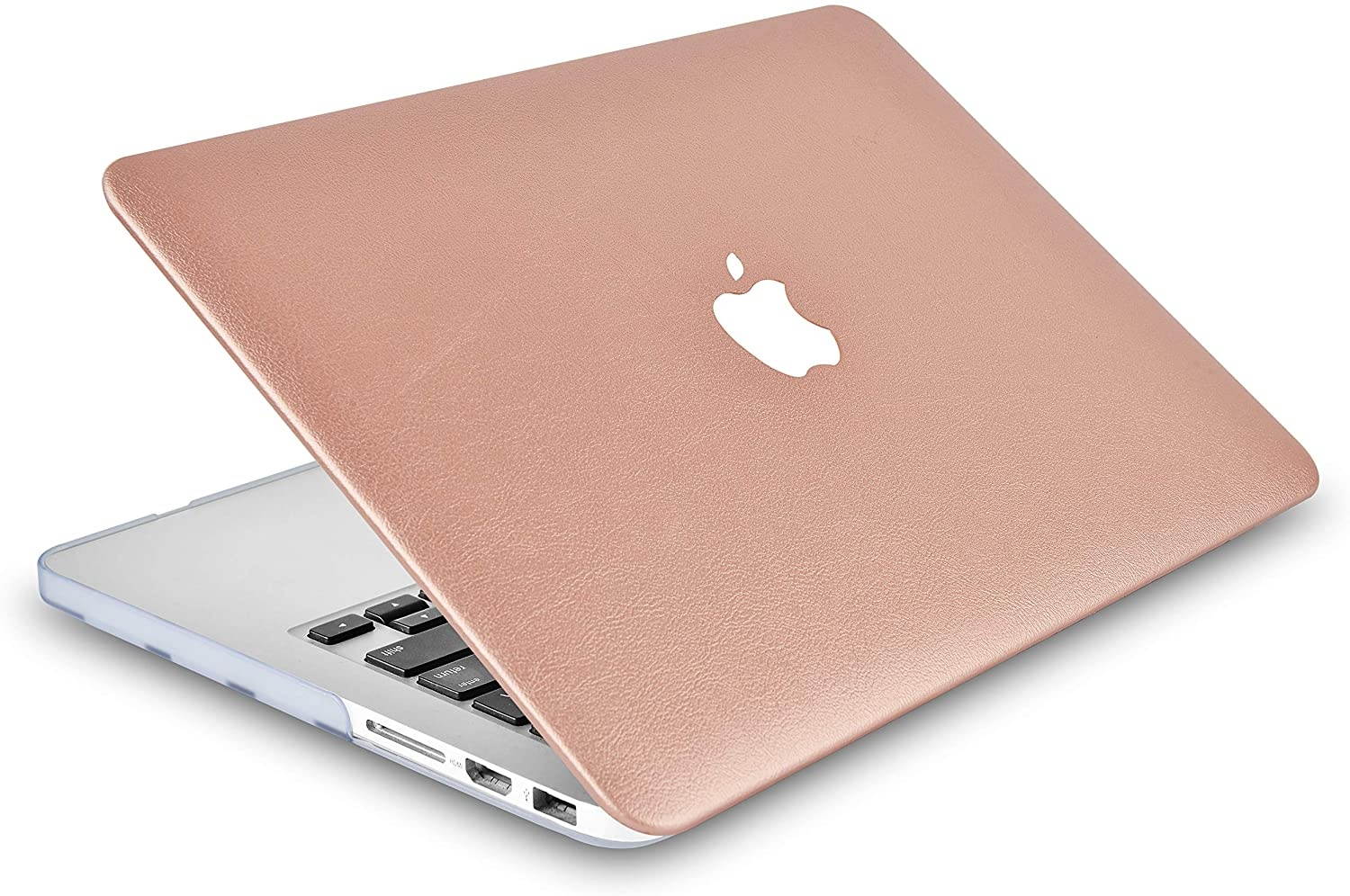 LuvCase 3 in 1 Laptop Case for Mac Pro 13 (2021/2020) with Touch Bar A2338 M1/A2251/A2289 Leather Hard Shell Cover Keyboard Cover & Screen Protector (Rose Gold Leather)