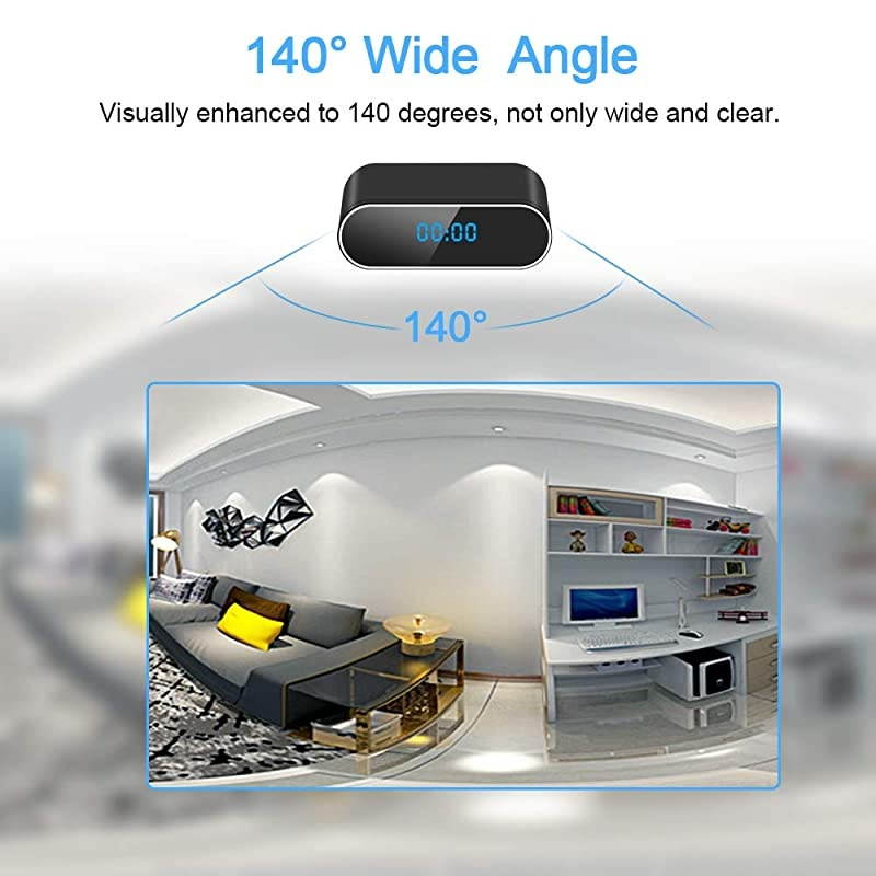 Hidden Camera Clock, WiFi Spy Clock Camera, Wireless Mini Clock Camera  1080P Home Security Camera Motion Detection 140&deg; Angle with Night Vision