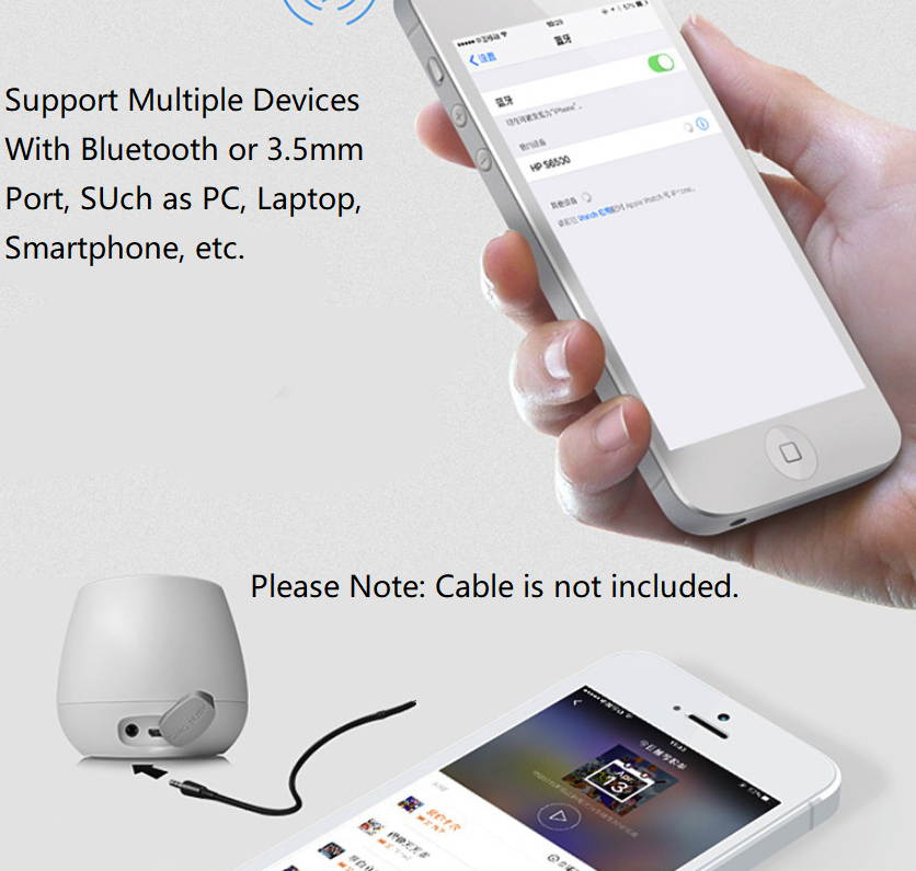 HP S6500 Mini and Portable Speaker, Outdoor Wireless Bluetooth, and 3.5mm Cable Connectivity,  Stereo Sound and Bass, Built-in HD Microphone, Handsfree Calling-Blue