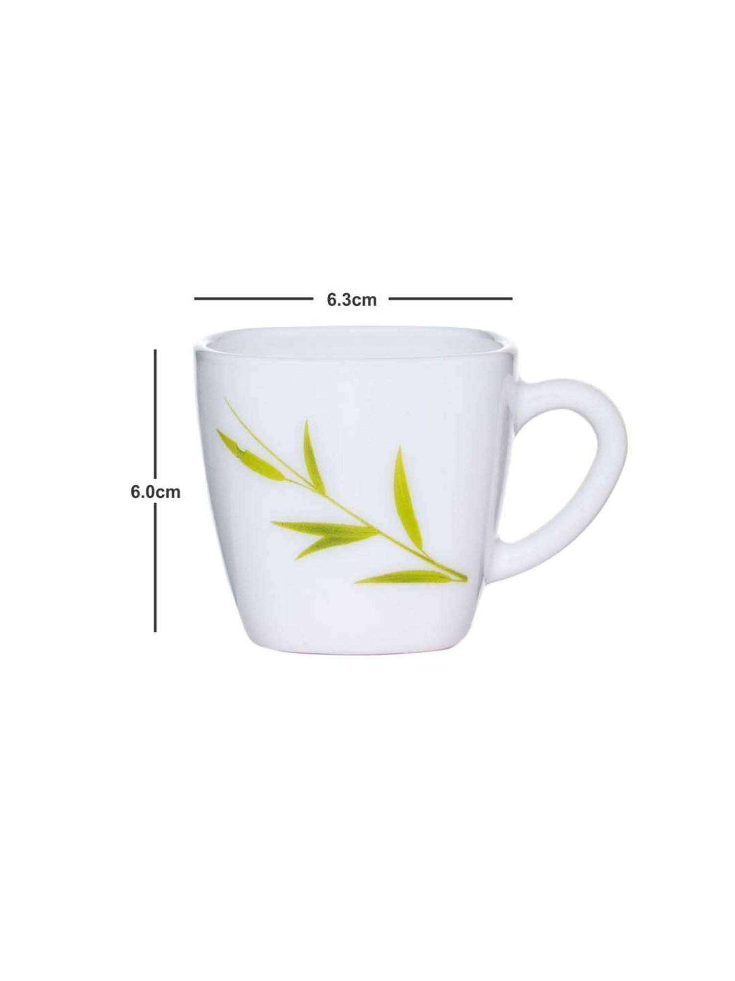 Cello White Opalware Cup (0.1 L) - Set of 6