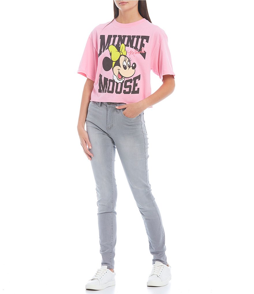 Junk Food Minnie Mouse Short Sleeve Cropped Graphic Tee