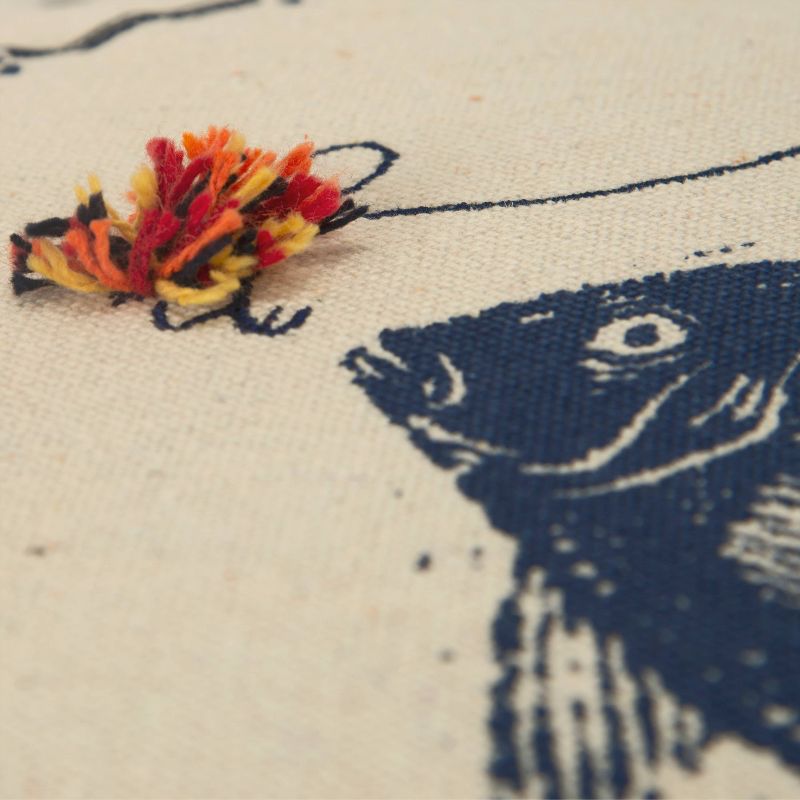 20"x20" Gone Fishin Polyester Filled Throw Pillow Natural - Rizzy Home