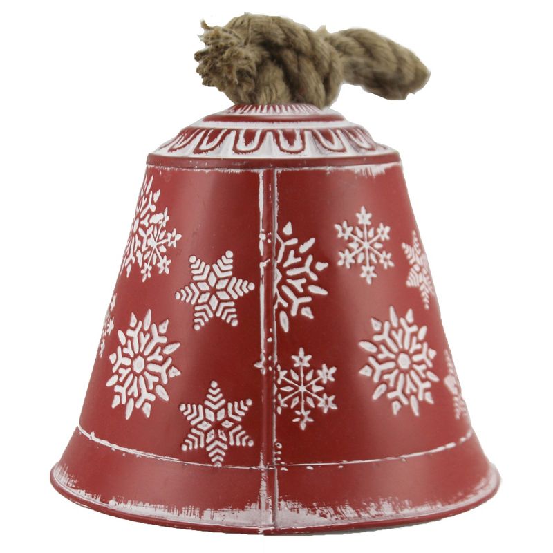 Christmas 8.0" Snowflake Bell 8 Inch Jute Hanger Metal  -  Decorative Figurines