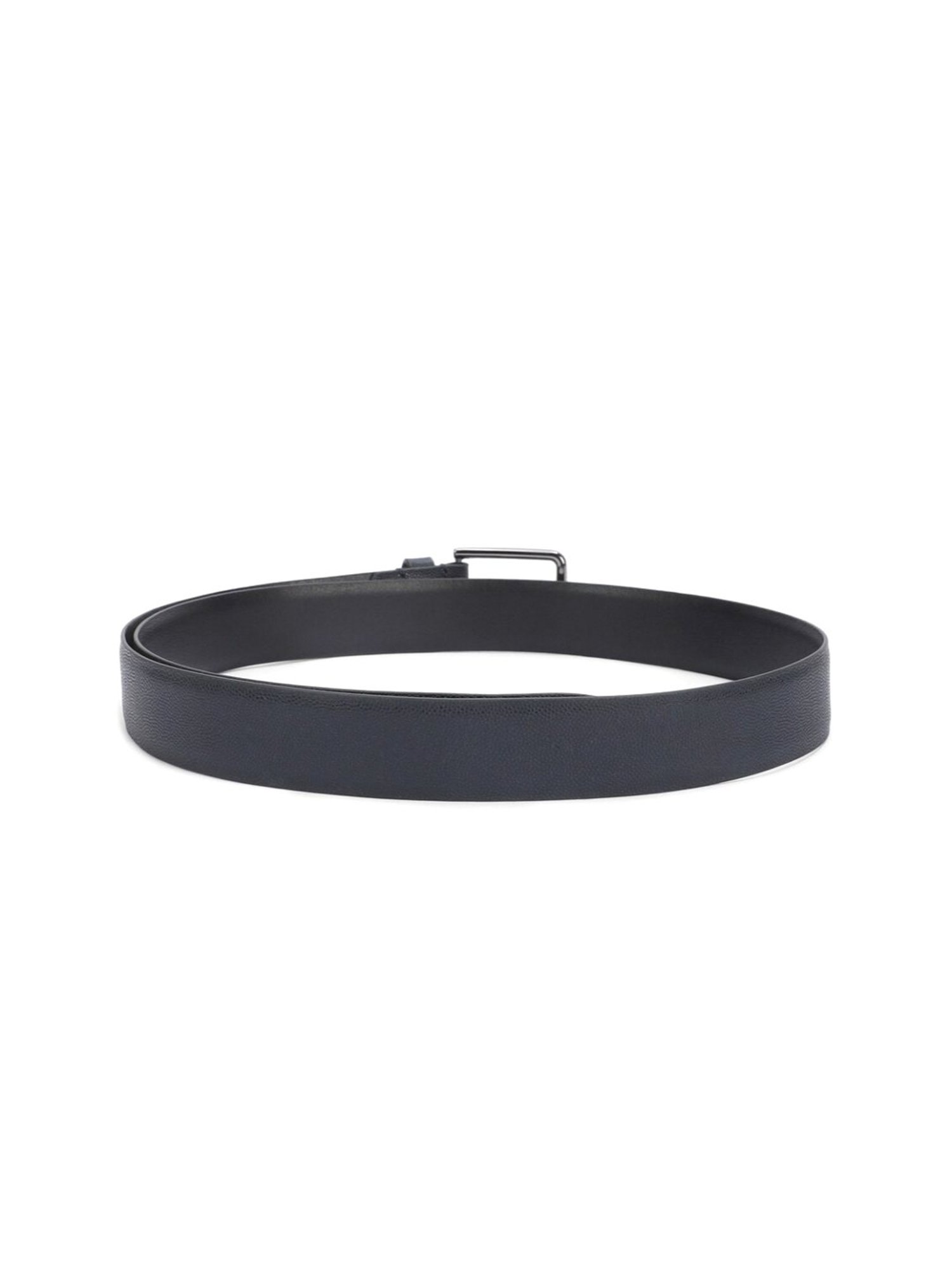 Simon Carter Navy Leather Textured Formal Belt for Men