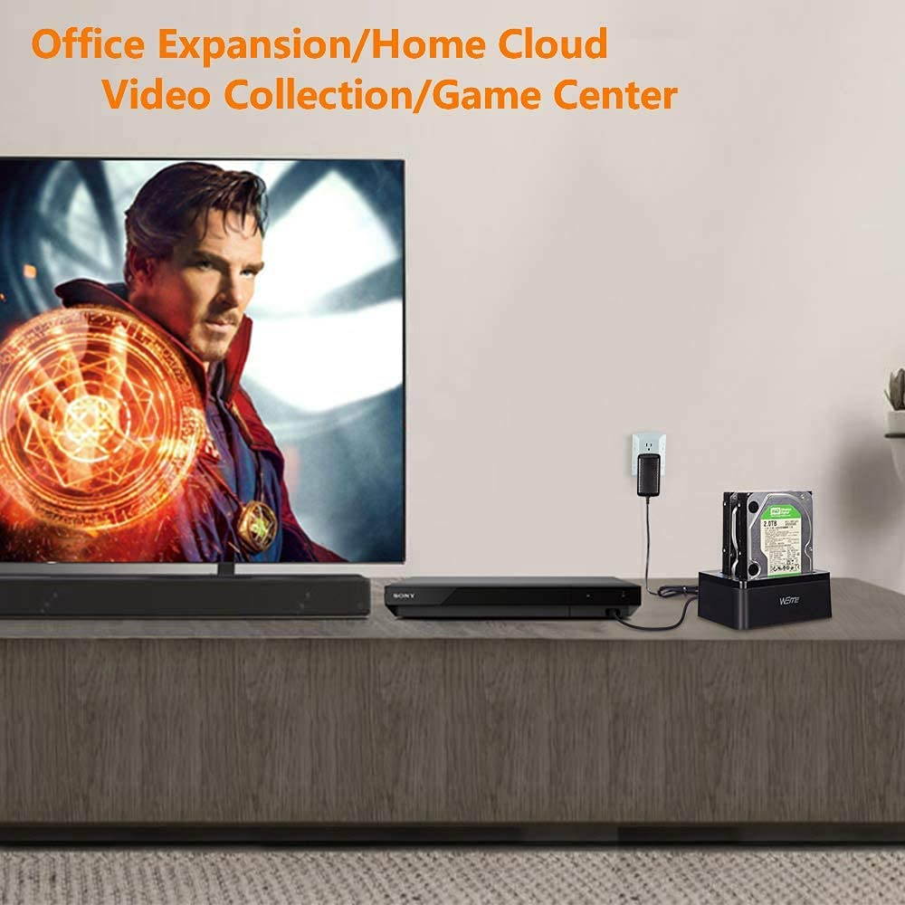 USB 3.0 to SATA Dual-Bay External Hard Drive Docking Station with Offline Clone/Duplicator Function for 2.5 & 3.5 Inch HDD SSD SATA (SATA I/II/III) Support 2X 8TB & UASP, Tool-Free