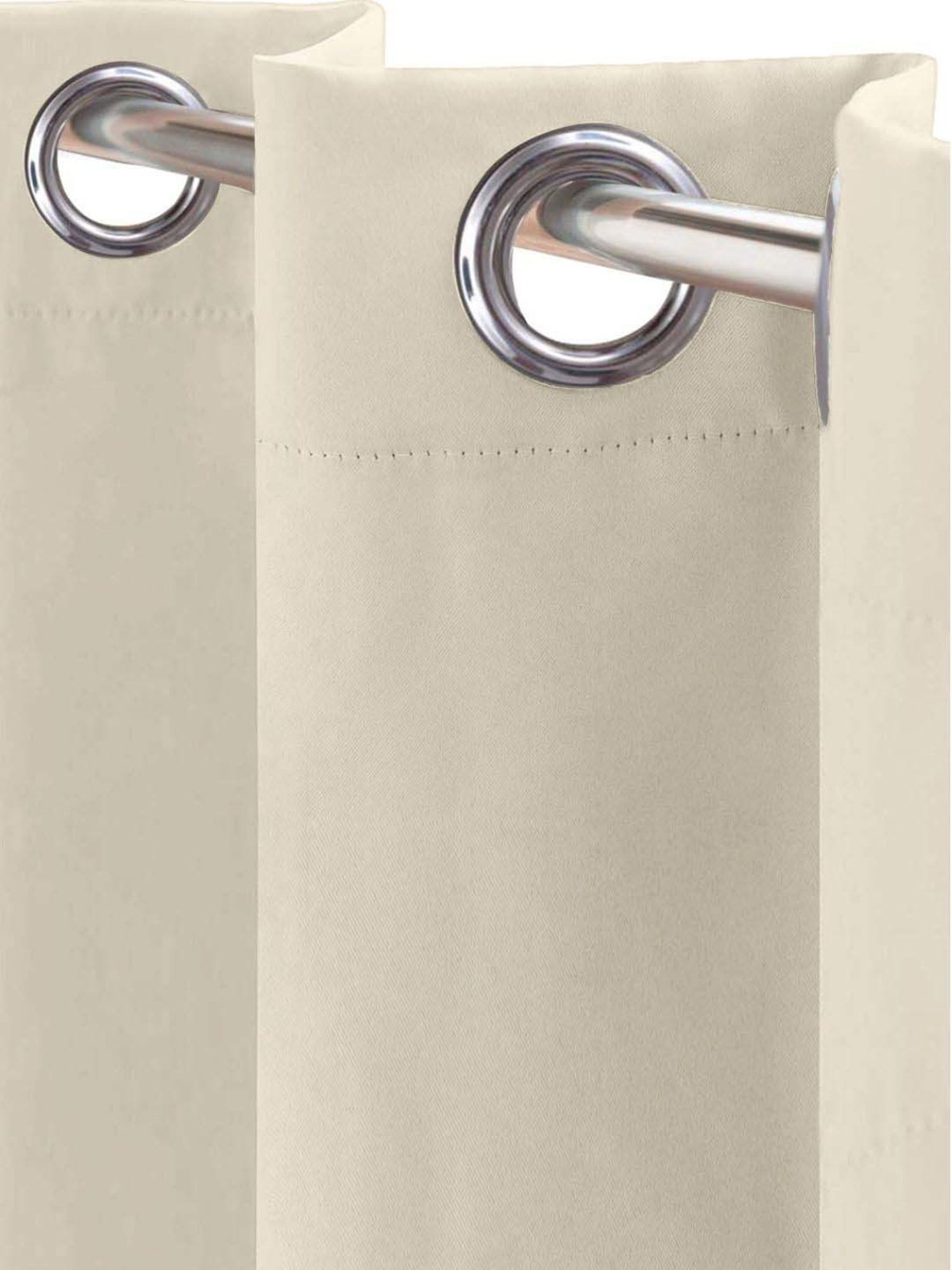 Urban Space Beige Cotton Black Out Window Curtain - Set of 2