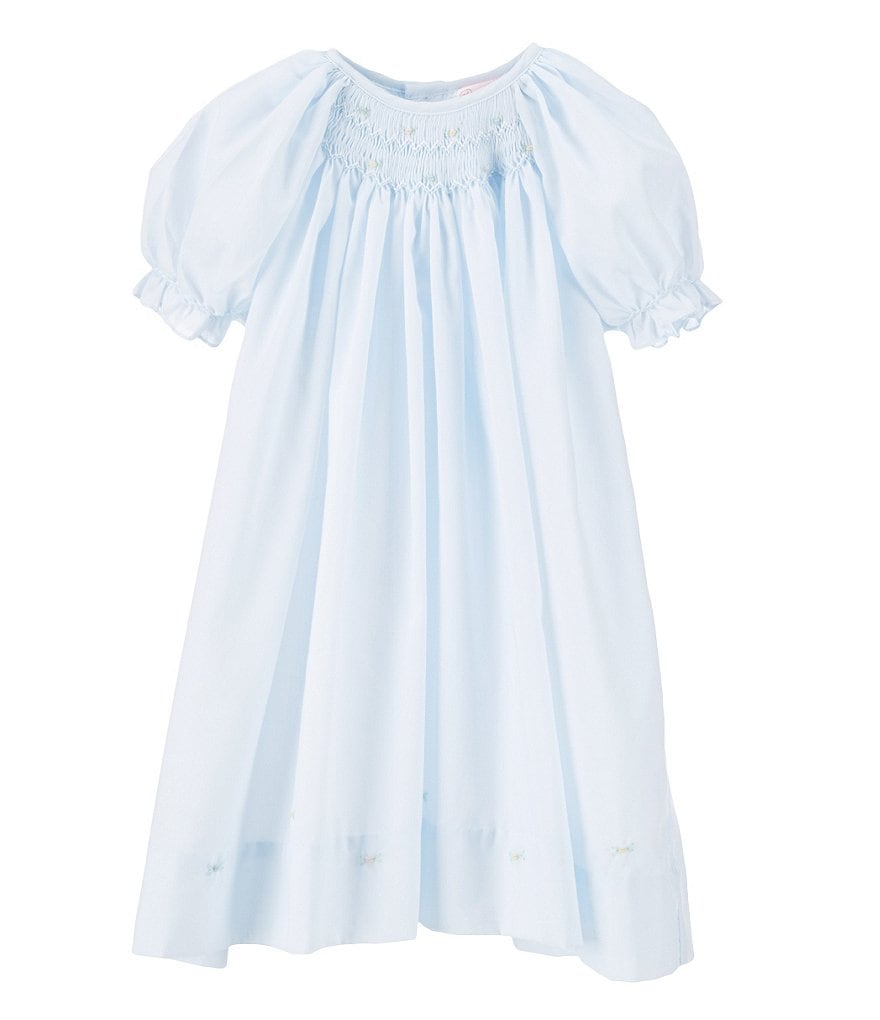 Habitual Baby Girls 12-24 Months Puff Short-Sleeve Asymmetrical Ruffled Denim Dress