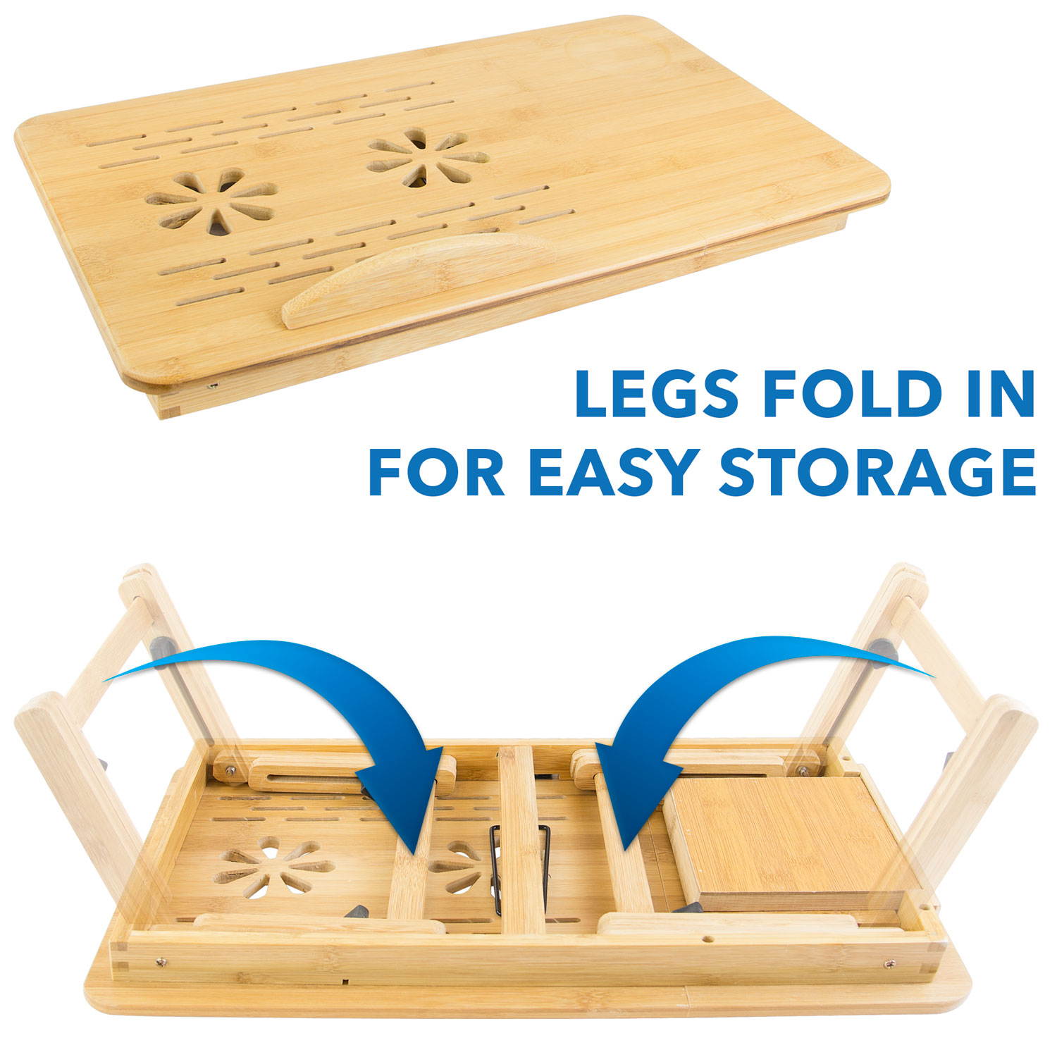 Mount-It! Bamboo Laptop Stand | 19" Max Screen Size | Height Adjustable