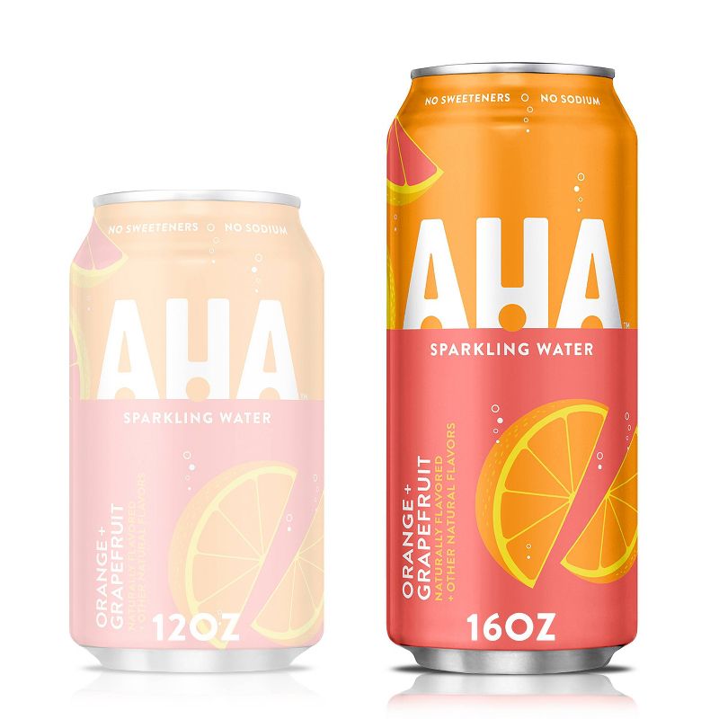 AHA Orange + Grapefruit Sparkling Water - 16 fl oz Can