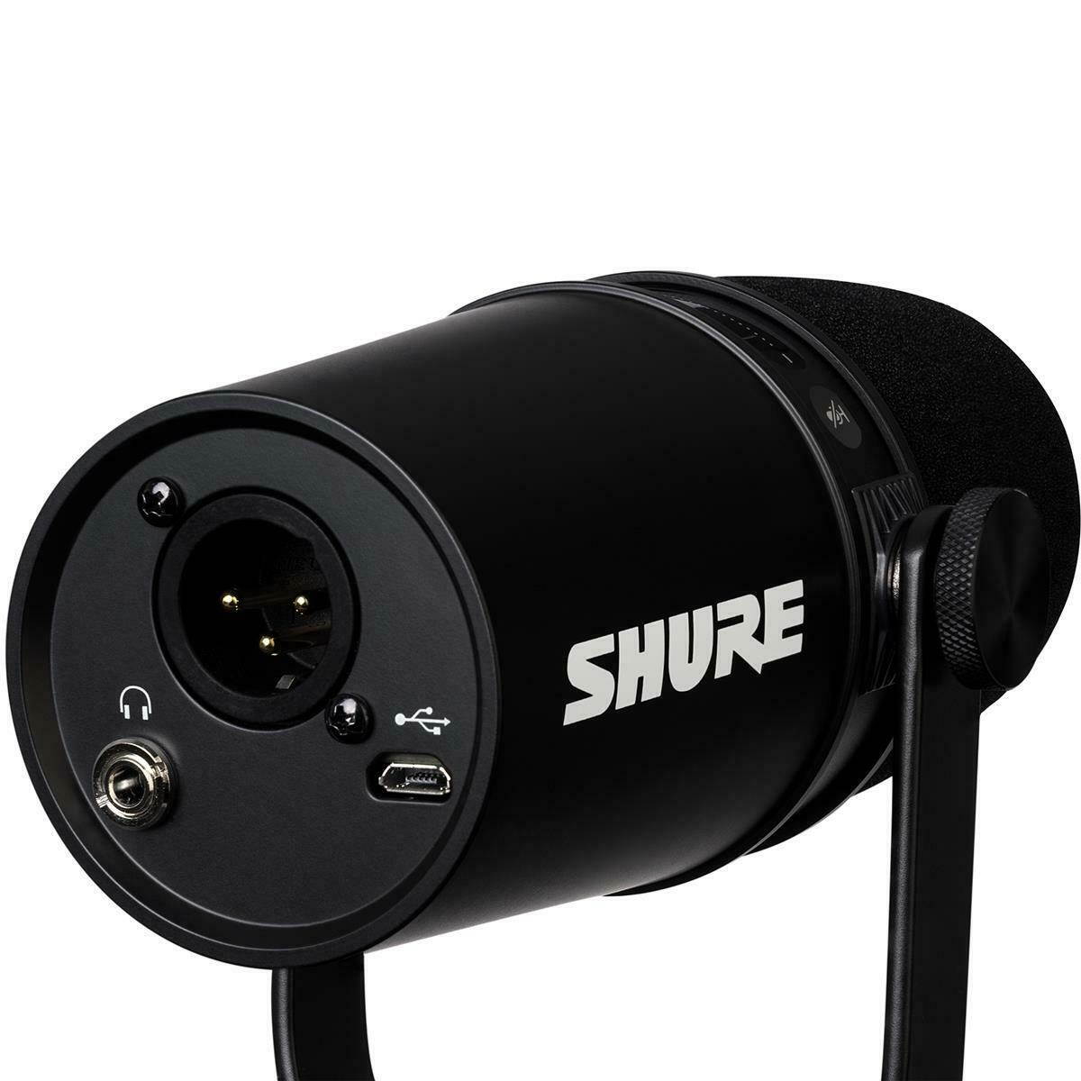 Shure MV7 Dynamic Unidirectional Dual XLR/USB Podcasting Microphone, Black #MV7K