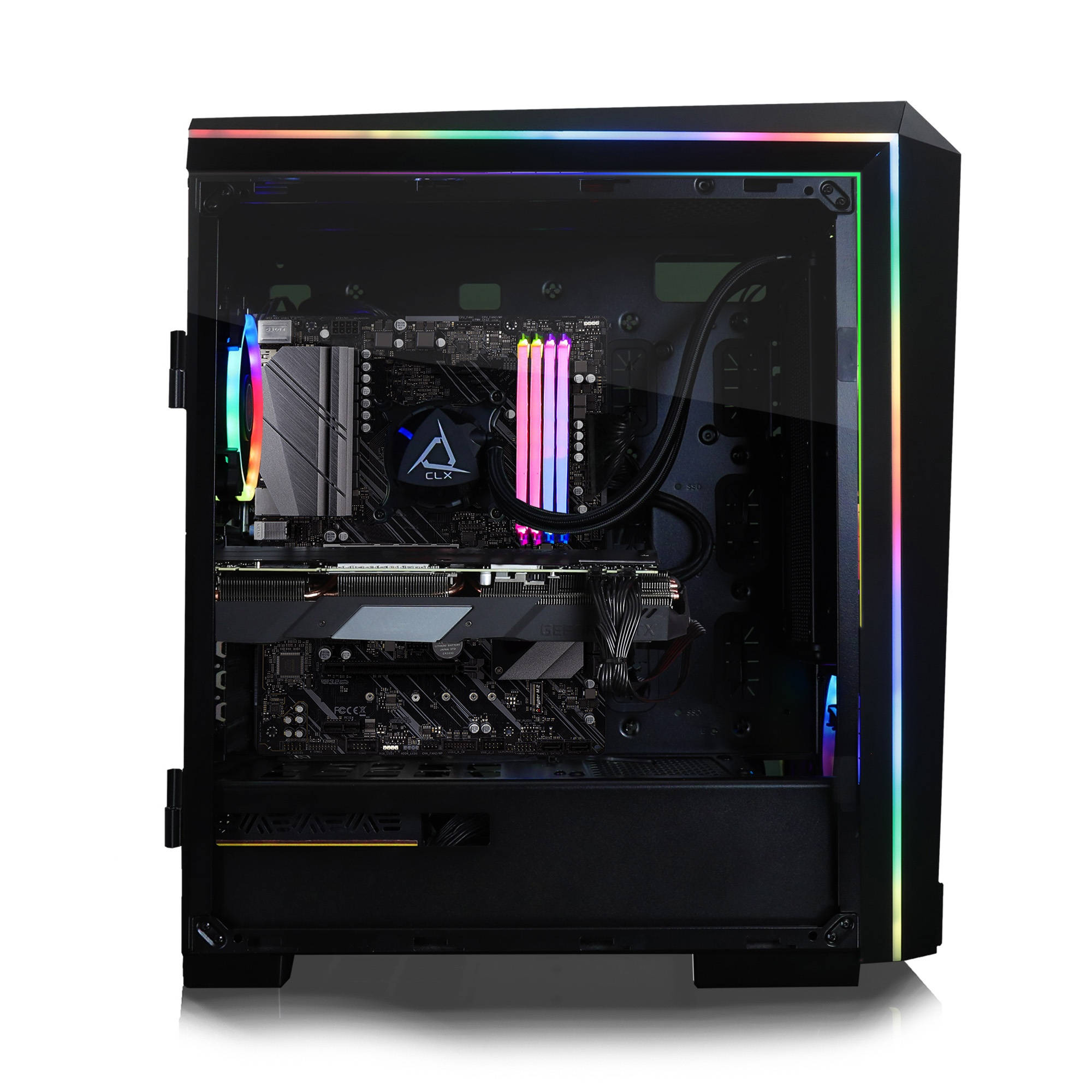 CLX SET Gaming Desktop - Liquid Cooled - AMD Ryzen 9 3950X 3.50 GHz 16-Cores Processor, 64GB DDR4 Memory, GeForce RTX 3090 24GB GDDR6X Graphics, 1TB SSD, 6TB HDD, WiFi, Windows 10 Home 64-bit