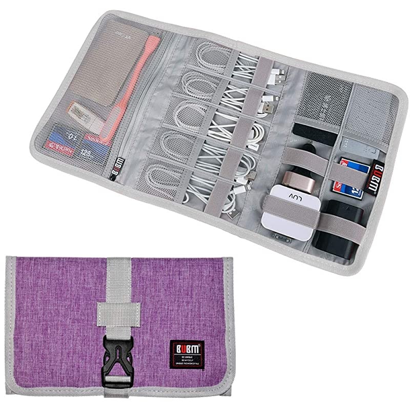 Electronic Organizer  Travel Cable BagUSB Drive Shuttle CaseElectronics Accessory Organizer for Home Office Purple