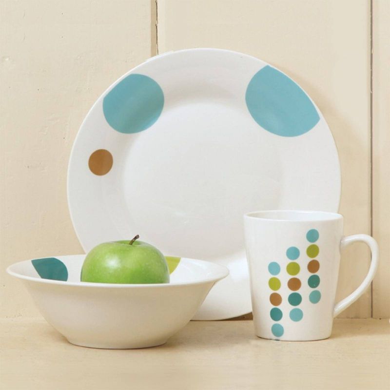 Gibson Home 12pc Ceramic Retro Specks Dinnerware Set
