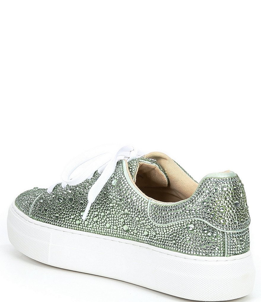 Blue by Betsey Johnson Sidny Rhinestone Embellished Platform Lace-Up Sneakers