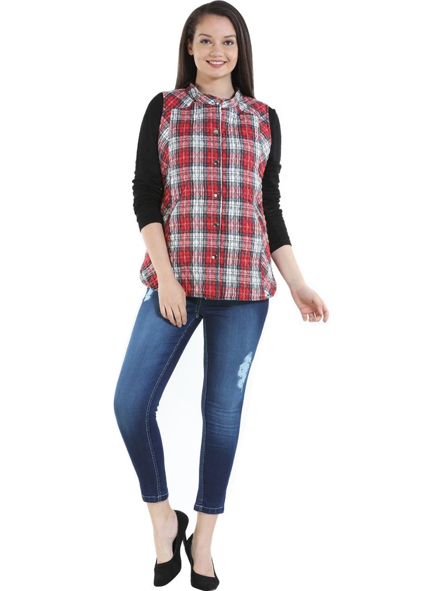 Mustard Red Checks Jacket