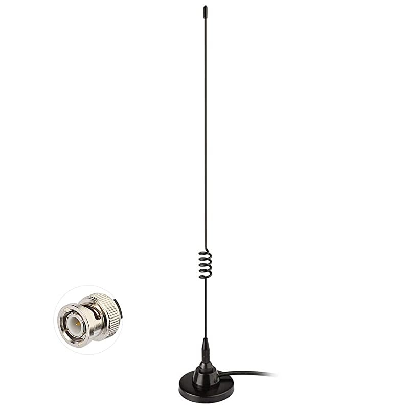 HF VHF UHF Ham Radio Amateur Radio Mobile Radio Scanner Antenna Police Scanner Antenna Magnetic Base BNC Male Antenna Compatible with Uniden Bearcat Whistler Radio Shack Police Radio Scanner