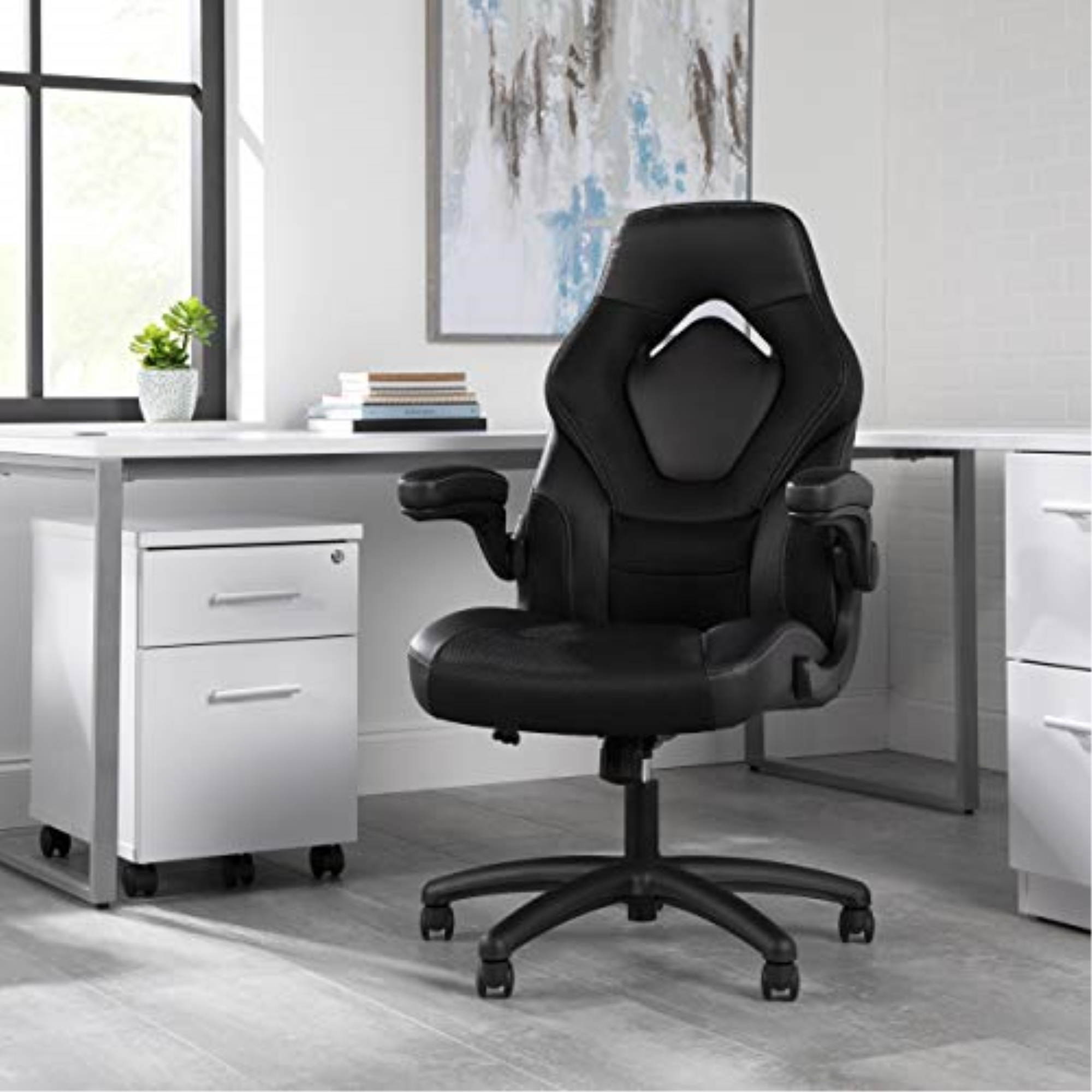Essentials Collection Racing Style Gaming Chair, in Black (ESS-3085V2-BLK)