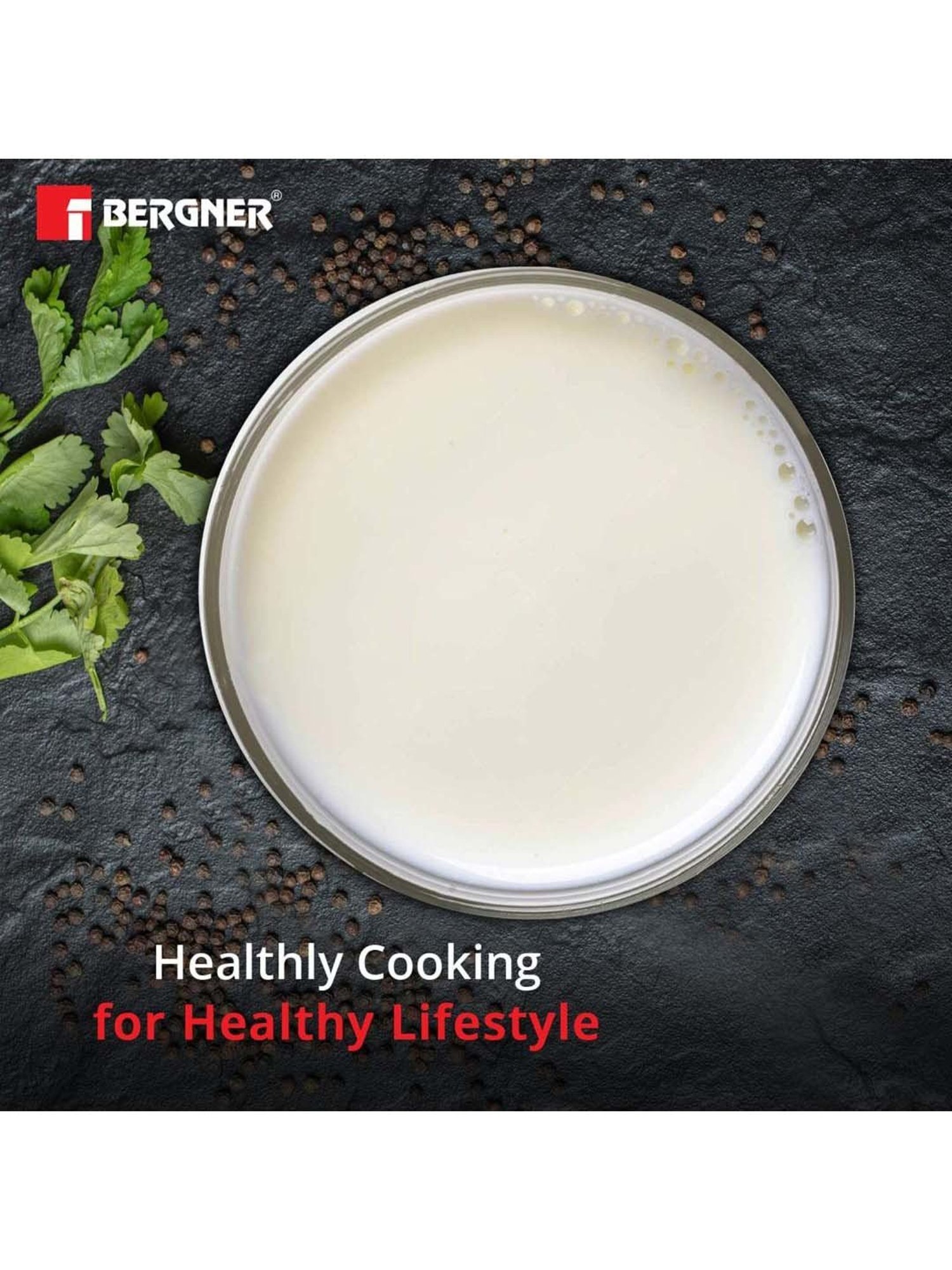 Bergner Argent Triply Silver Stainless Steel 14 cm Induction Patila Pot With Lid (1 L)