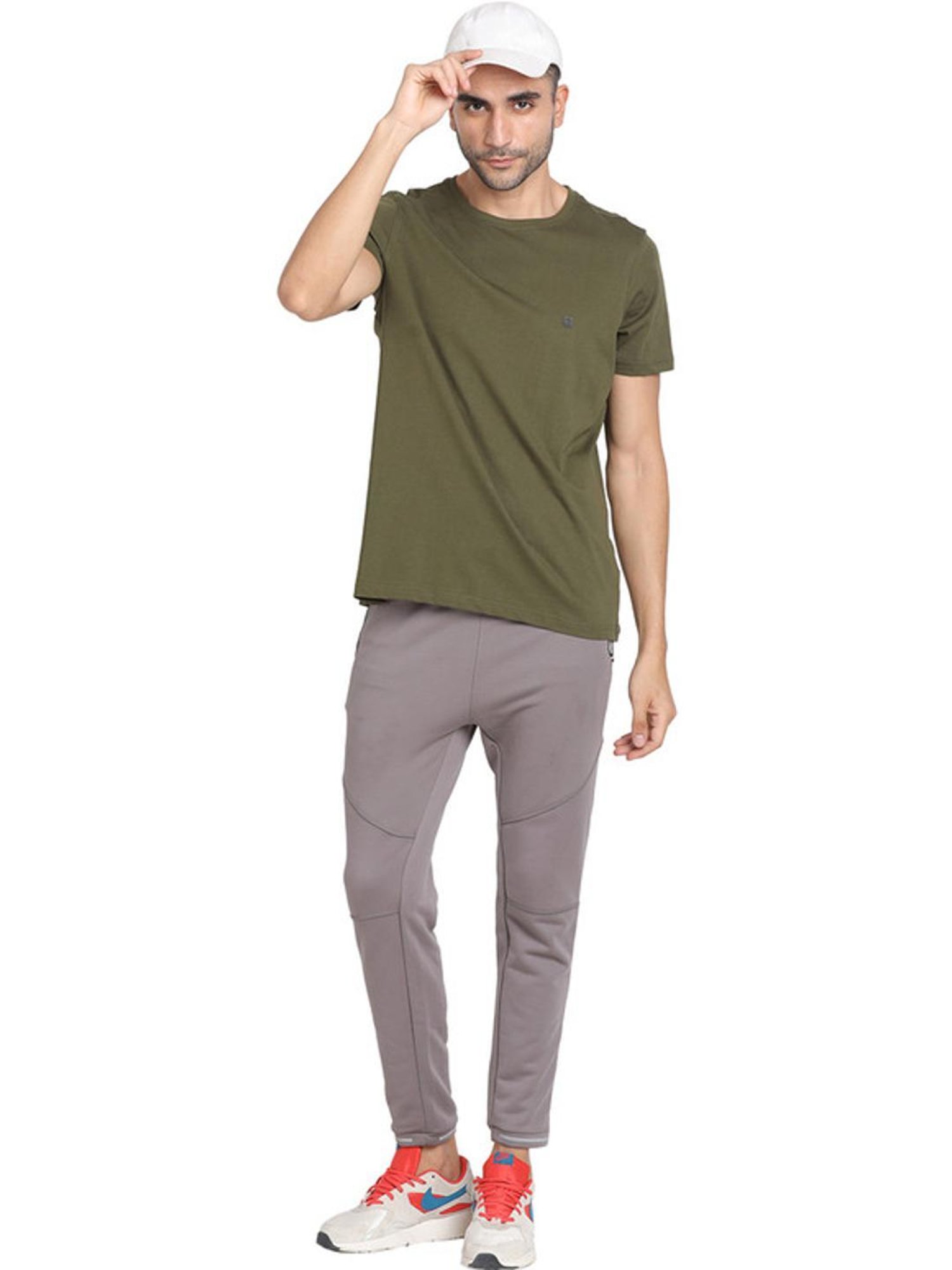 Turtle Green Cotton Slim Fit T-Shirt