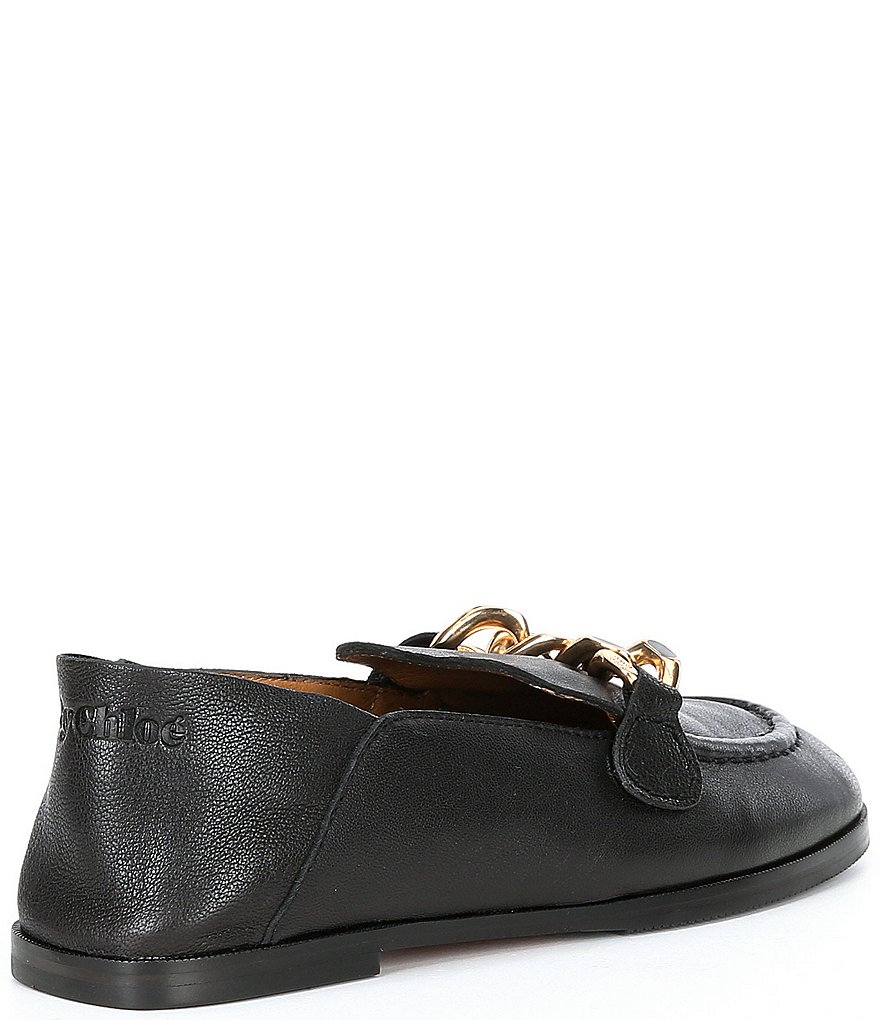 See by Chloe Mahe Leather Chain Detail Loafers