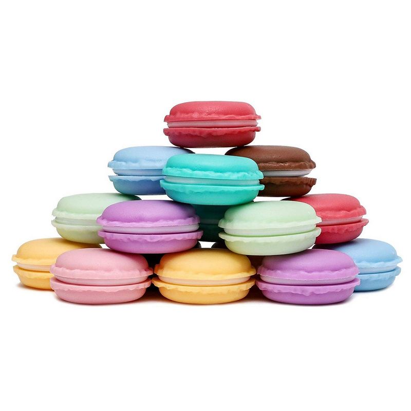 Juvale 16-Pack Mini Macaron Jewelry And Pill Storage Box Containers, Assorted Colors, 1.5 X .5 Inches