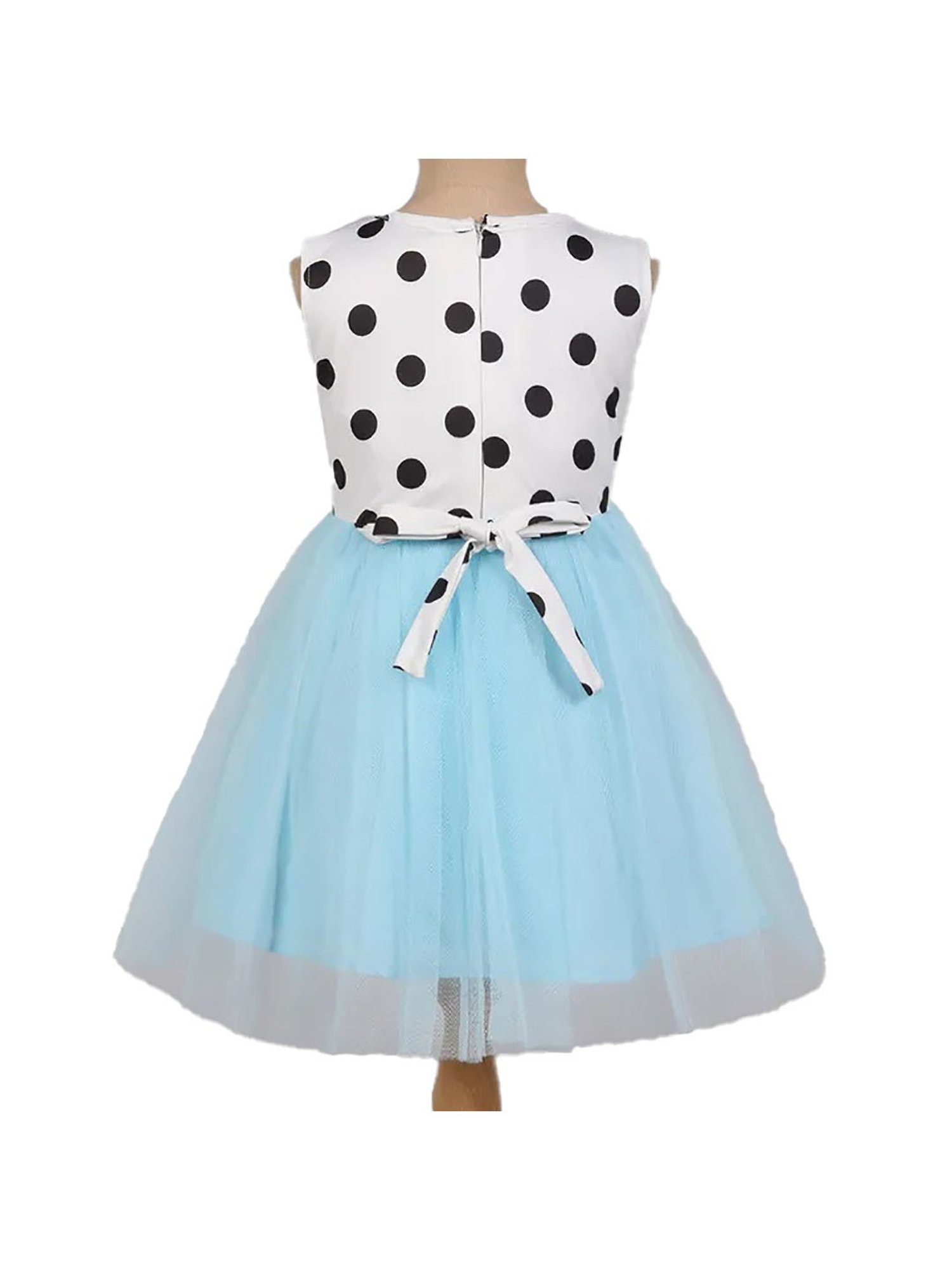 The Magic Wand Kids White & Blue Printed Dress