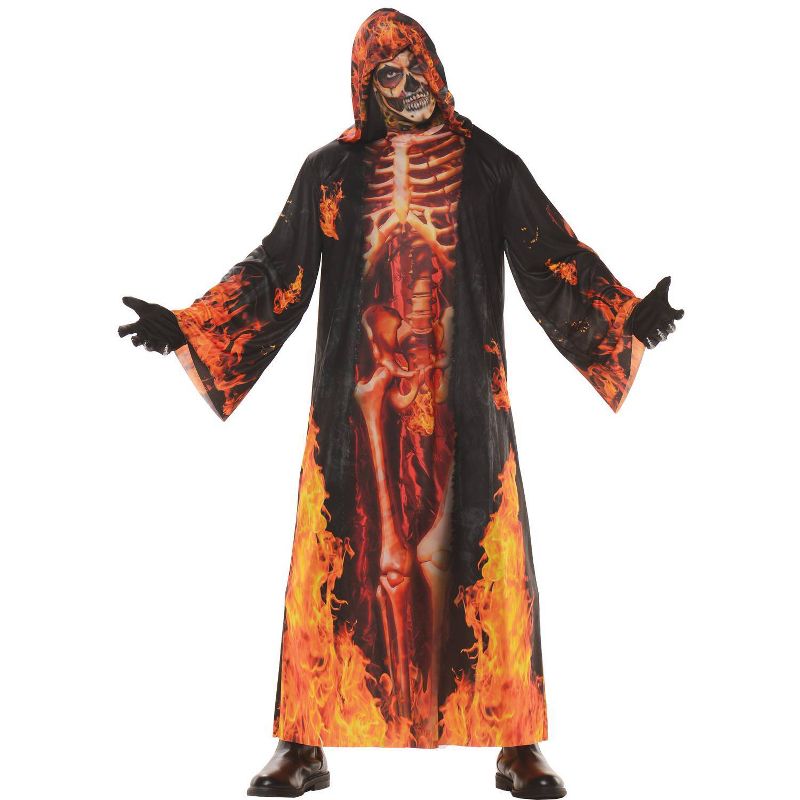 Adult Underworld Skeleton Cloak Halloween Costume One Size
