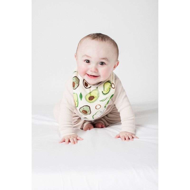 Loulou Lollipop Muslin Bandana Bib Set - Avocado