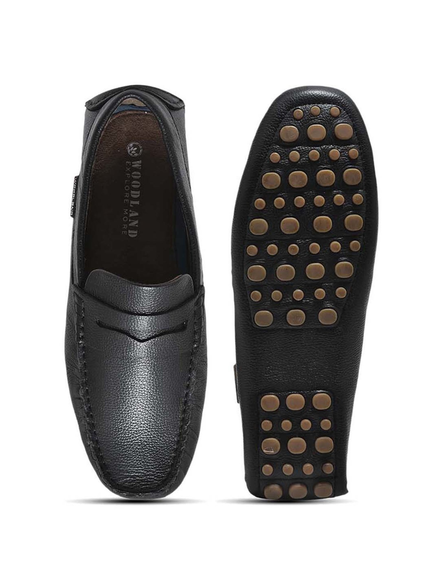 Woodland Men's Black Casual Loafers