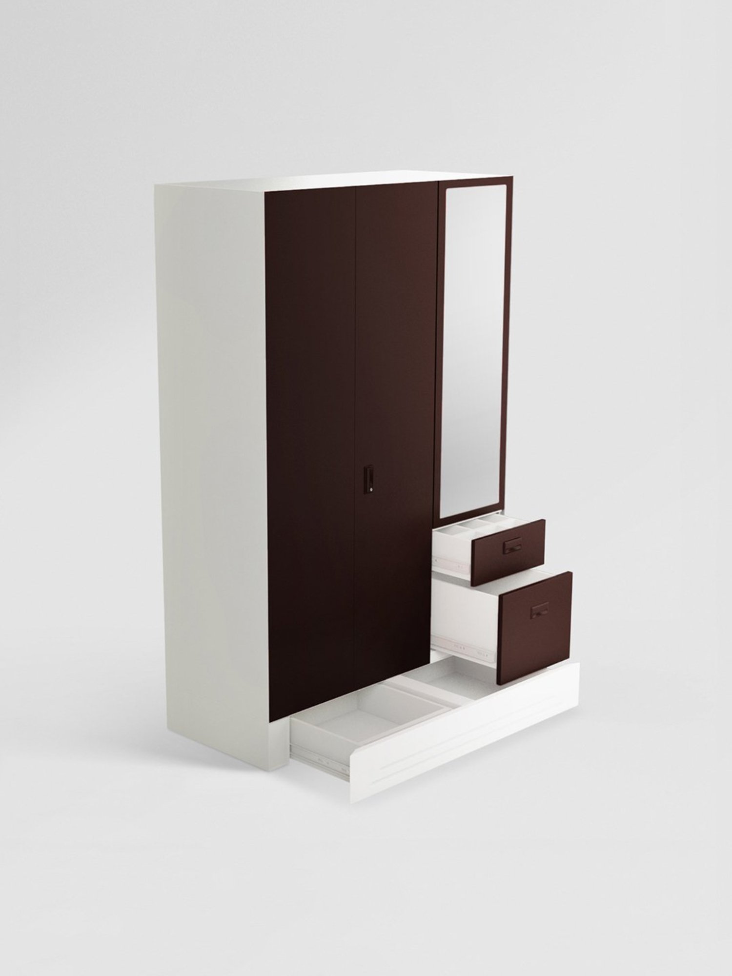 Godrej Interio Slimline Blend 3-Door Steel Almirah, Russet (1-Year Warranty, 1 Locker, 3 Drawers)