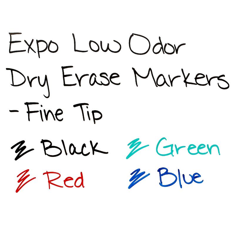 4pk Expo Fine Tip Dry Erase Markers Low Odor Multicolor Ink