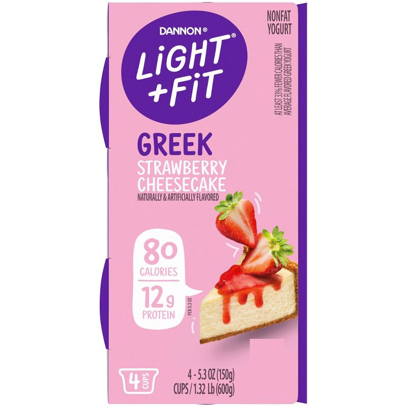 Dannon Light and Fit Strawberry Cheesecake Flavored Greek Yogurt - 4ct/5.3oz