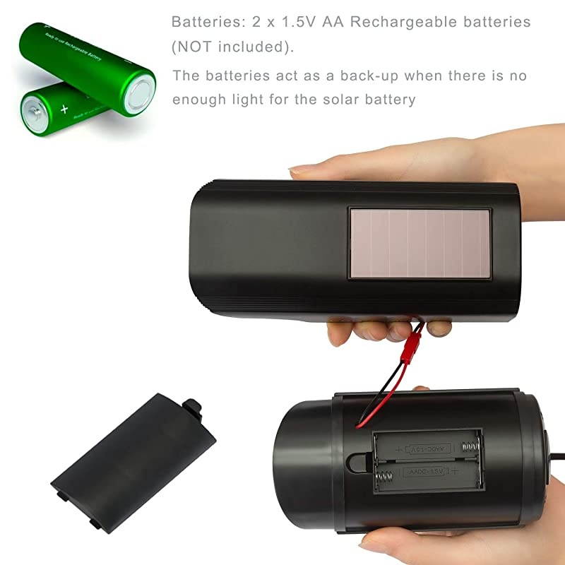 Bullet Dummy Fake Surveillance Security CCTV Solar Powered Camera Simulation Monitor with LED Flashing Light, Outdoor and Indoor Use for Homes & Business, 4 Pack