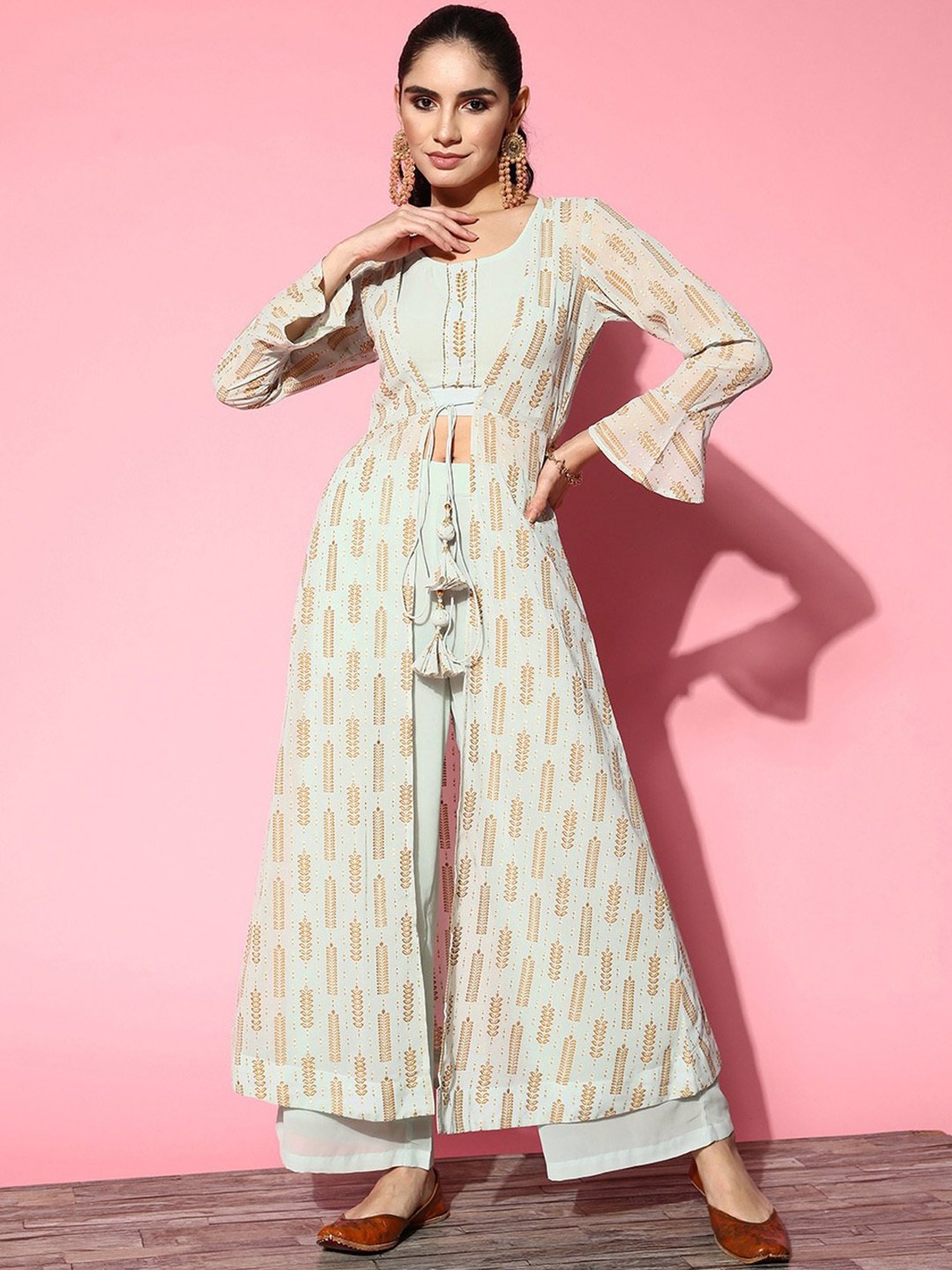 Yufta Sea Green Floral Print Co-ord Set