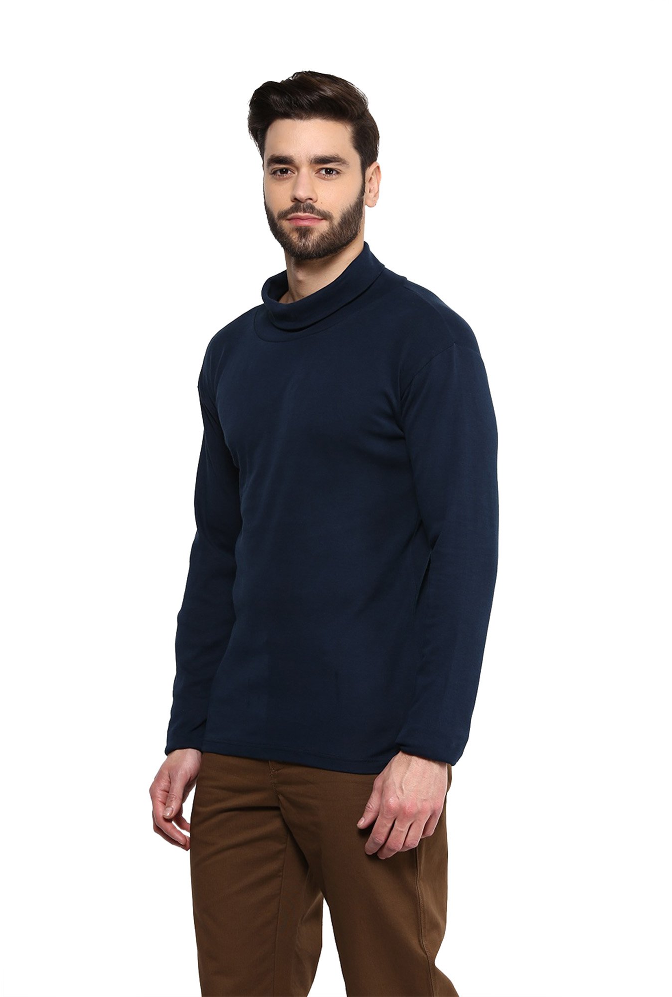 Hypernation Navy High Neck T-Shirt